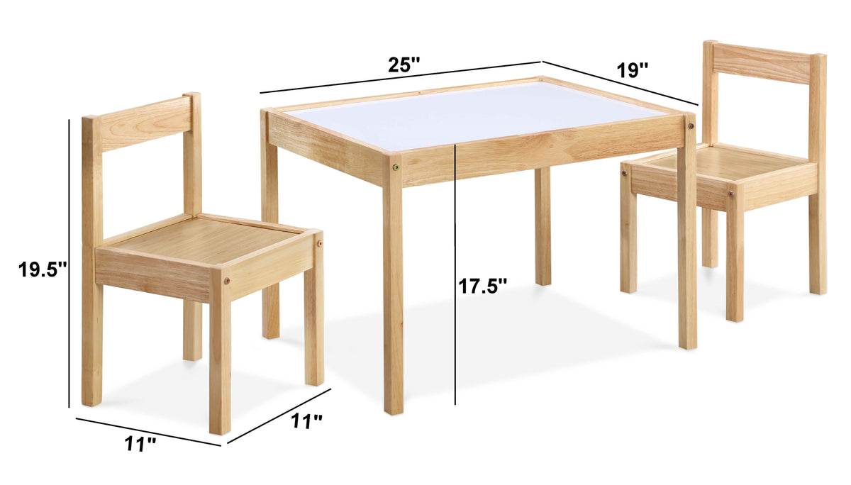 Gibson Kids 3-Piece Activity Table and Chair Set, Black
