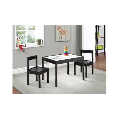 Gibson Kids 3-Piece Activity Table and Chair Set, Black